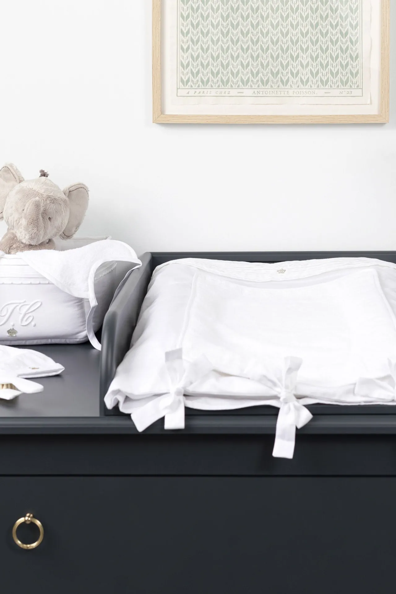 Tartine et Chocolat Housse de matelas à langer Monogramme blanc| Monogramme|Linges - Accessoires De Bain