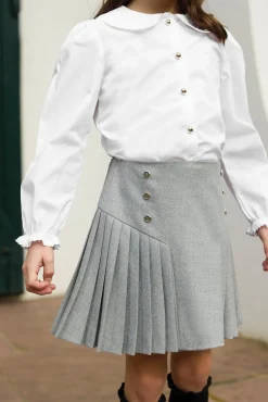 Tartine et Chocolat Jupe Gris plis religieux|Enfant Shorts - Jupes