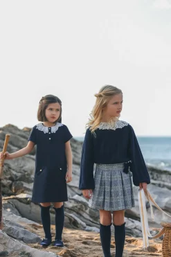Tartine et Chocolat Jupe Marine à carreaux|Enfant Shorts - Jupes