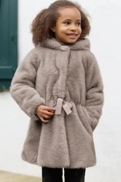 Tartine et Chocolat Manteau Taupe imitation fourrure|Enfant Manteaux - Vestes