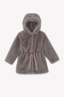 Tartine et Chocolat Manteau Taupe imitation fourrure|Enfant Manteaux - Vestes