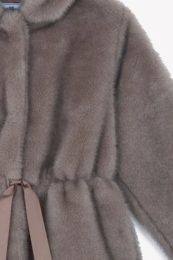 Tartine et Chocolat Manteau Taupe imitation fourrure|Enfant Manteaux - Vestes