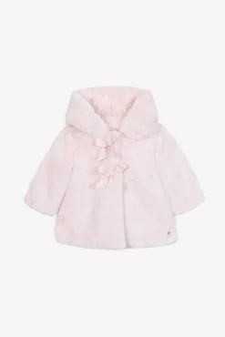 Tartine et Chocolat Manteau Rose pâle imitation fourrure| Manteaux - Pilotes