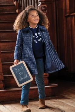 Tartine et Chocolat Manteau Marine en tweed|Enfant Manteaux - Vestes