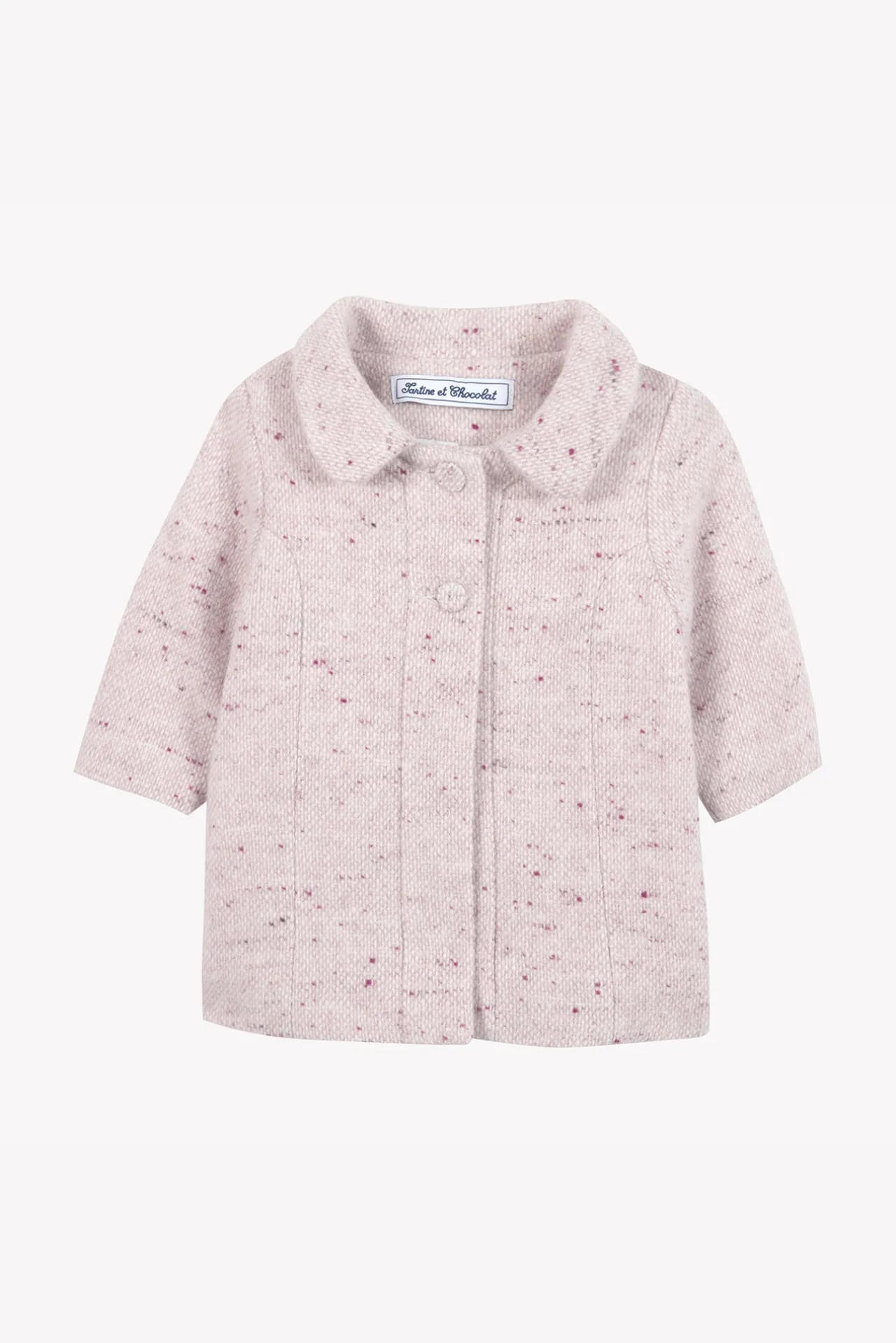 Tartine et Chocolat Manteau Rose pâle en laine| Manteaux - Pilotes