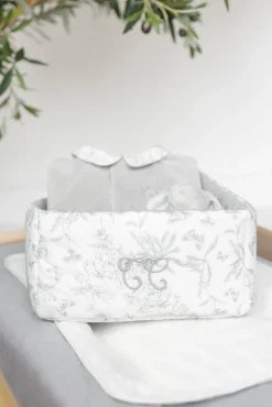 Tartine et Chocolat Panière Imprimé inspiration toile de jouy gris| Toile De Jouy Gris|Linges - Accessoires De Bain
