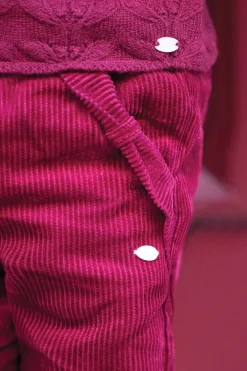 Tartine et Chocolat Pantalon Prune velours nœud| Pantalons - Shorts