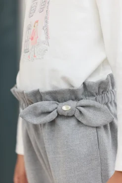 Tartine et Chocolat Pantalon Gris chiné en flanelle|Enfant Pantalons