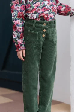 Tartine et Chocolat Pantalon Vert de gris en velours|Enfant Pantalons