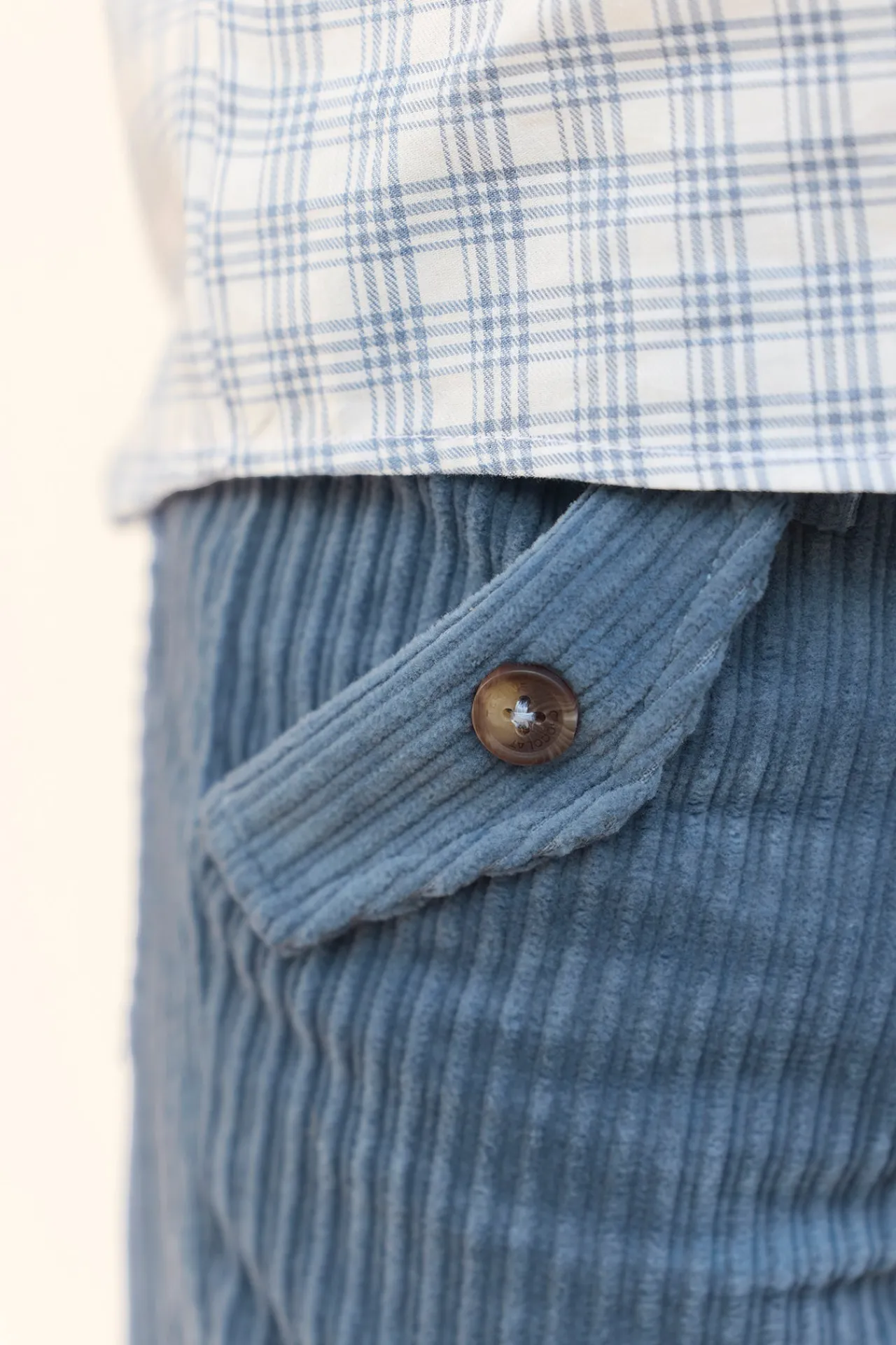 Tartine et Chocolat Pantalon Bleu grisé en velours|Enfant Pantalons - Shorts
