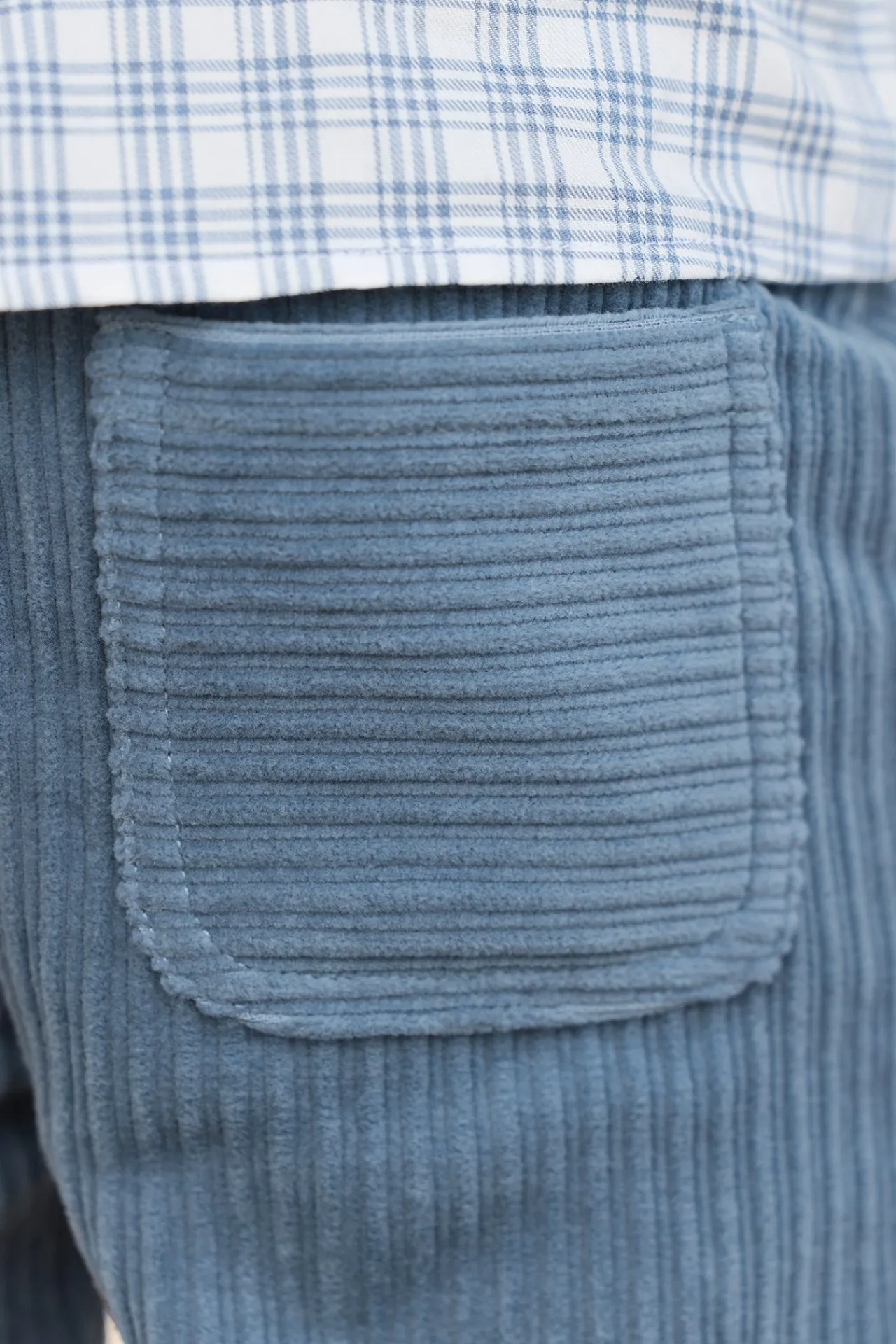 Tartine et Chocolat Pantalon Bleu grisé en velours|Enfant Pantalons - Shorts