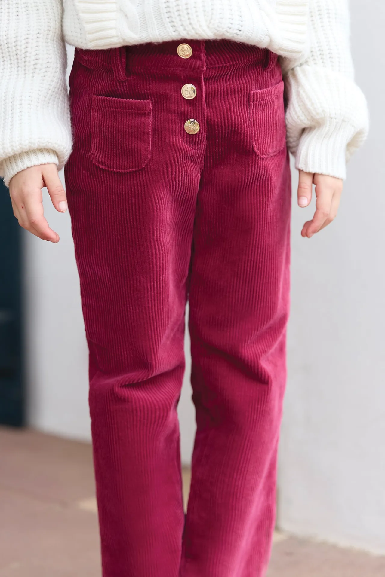 Tartine et Chocolat Pantalon Magenta en velours|Enfant Pantalons
