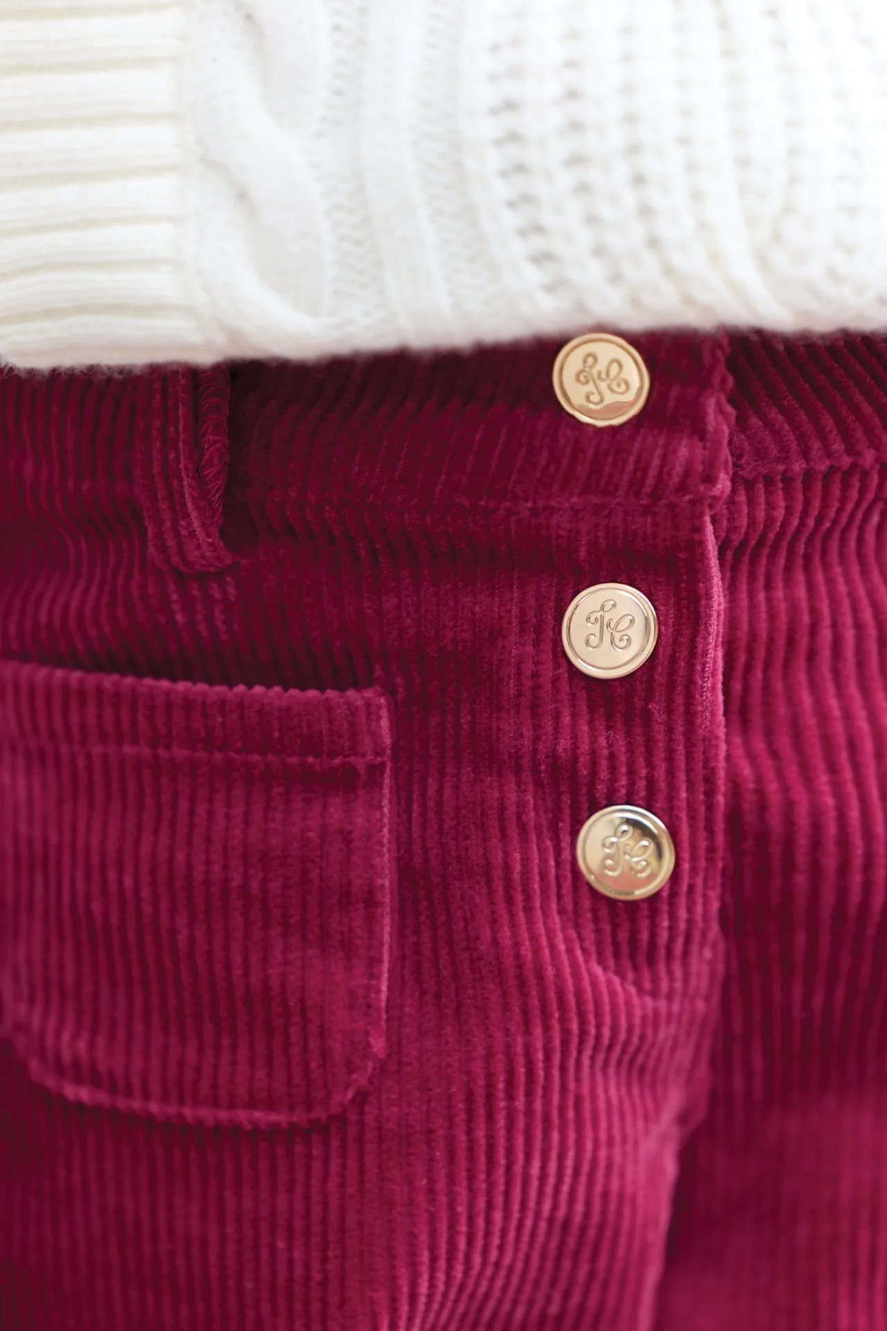 Tartine et Chocolat Pantalon Magenta en velours|Enfant Pantalons