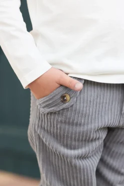 Tartine et Chocolat Pantalon Gris chiné en velours|Enfant Pantalons - Shorts