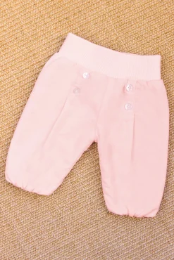 Tartine et Chocolat Pantalon Rose pâle en coton| Pantalons - Leggings