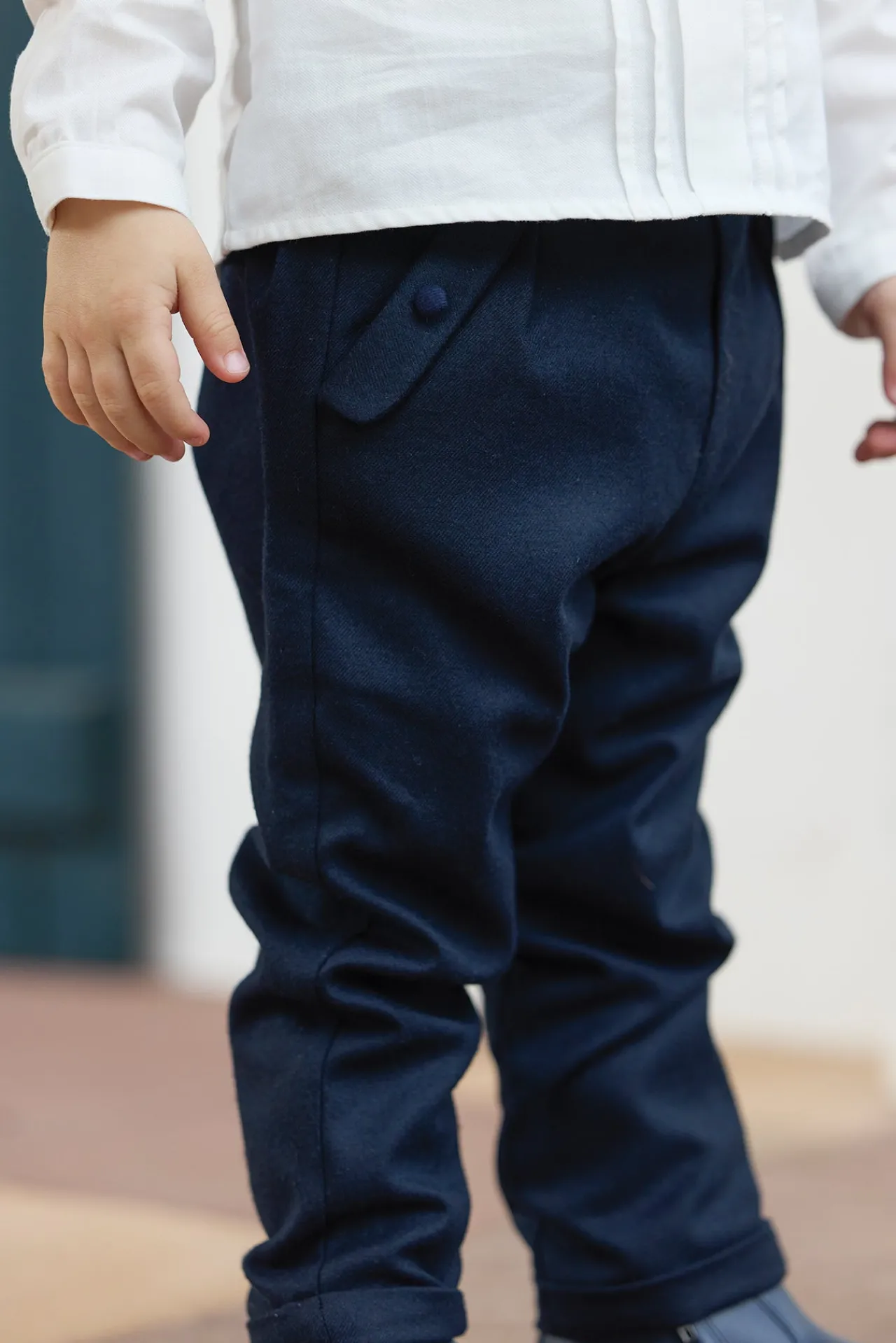 Tartine et Chocolat Pantalon Marine en flanelle| Pantalons - Jeans