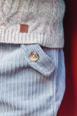 Tartine et Chocolat Pantalon Bleu grisé en velours| Pantalons - Jeans