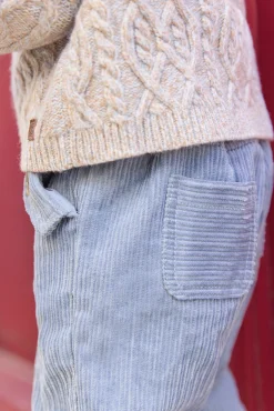 Tartine et Chocolat Pantalon Bleu grisé en velours| Pantalons - Jeans