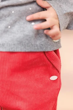 Tartine et Chocolat Pantalon Praline velours nœud| Pantalons - Shorts