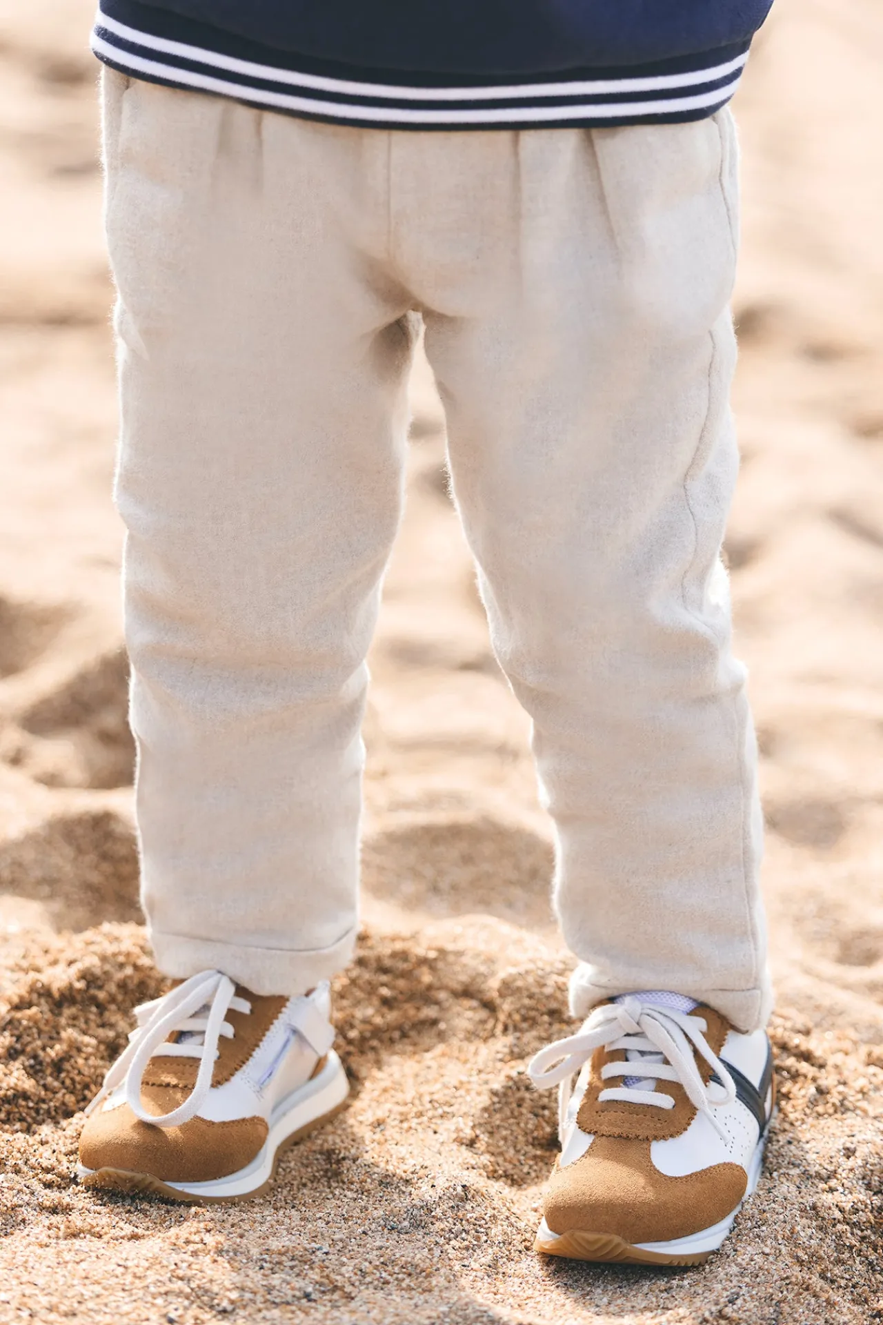 Tartine et Chocolat Pantalon Greige chiné en flanelle| Pantalons - Jeans