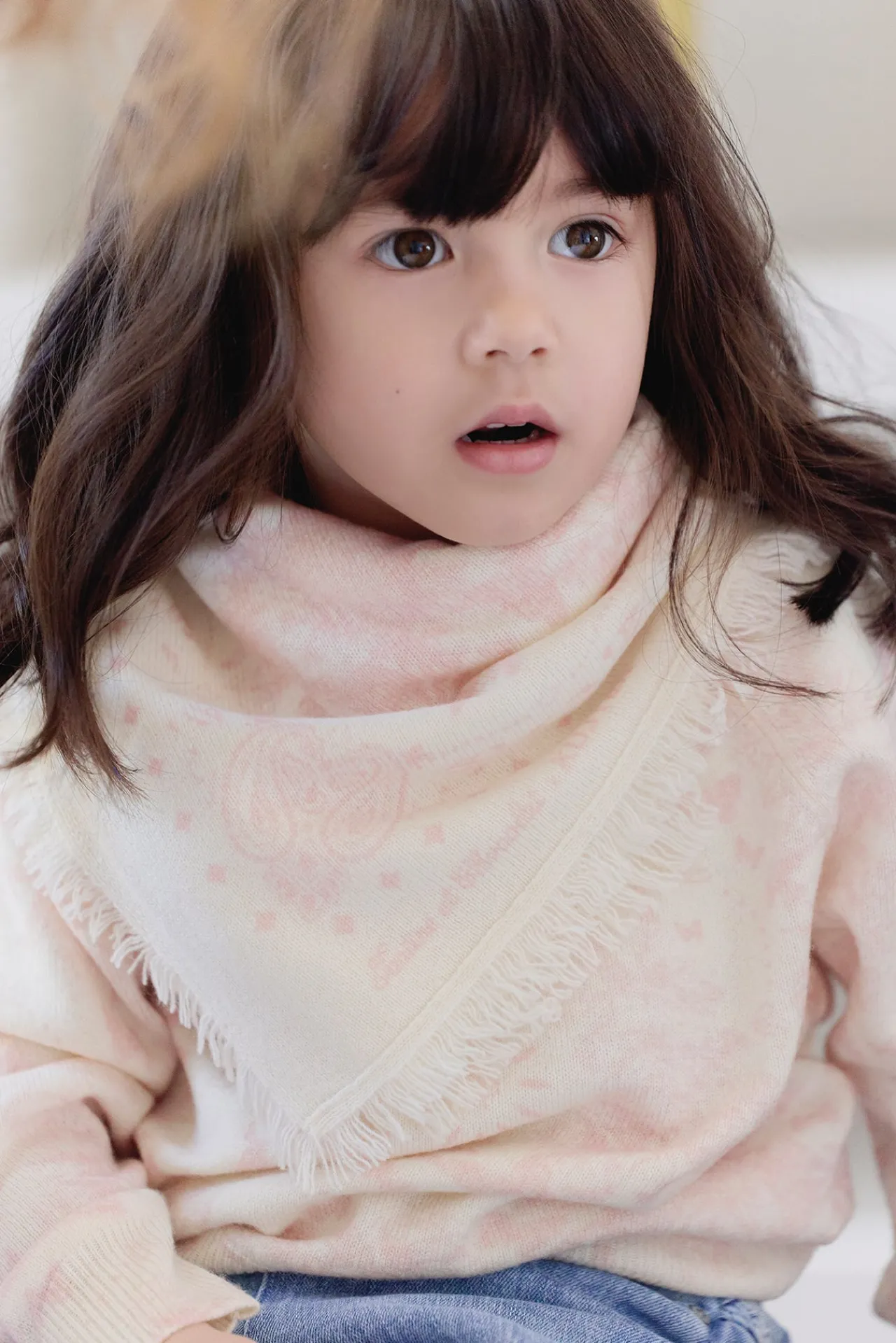 Tartine et Chocolat Petit Foulard Rose pâle Kujten x|Enfant Accessoires