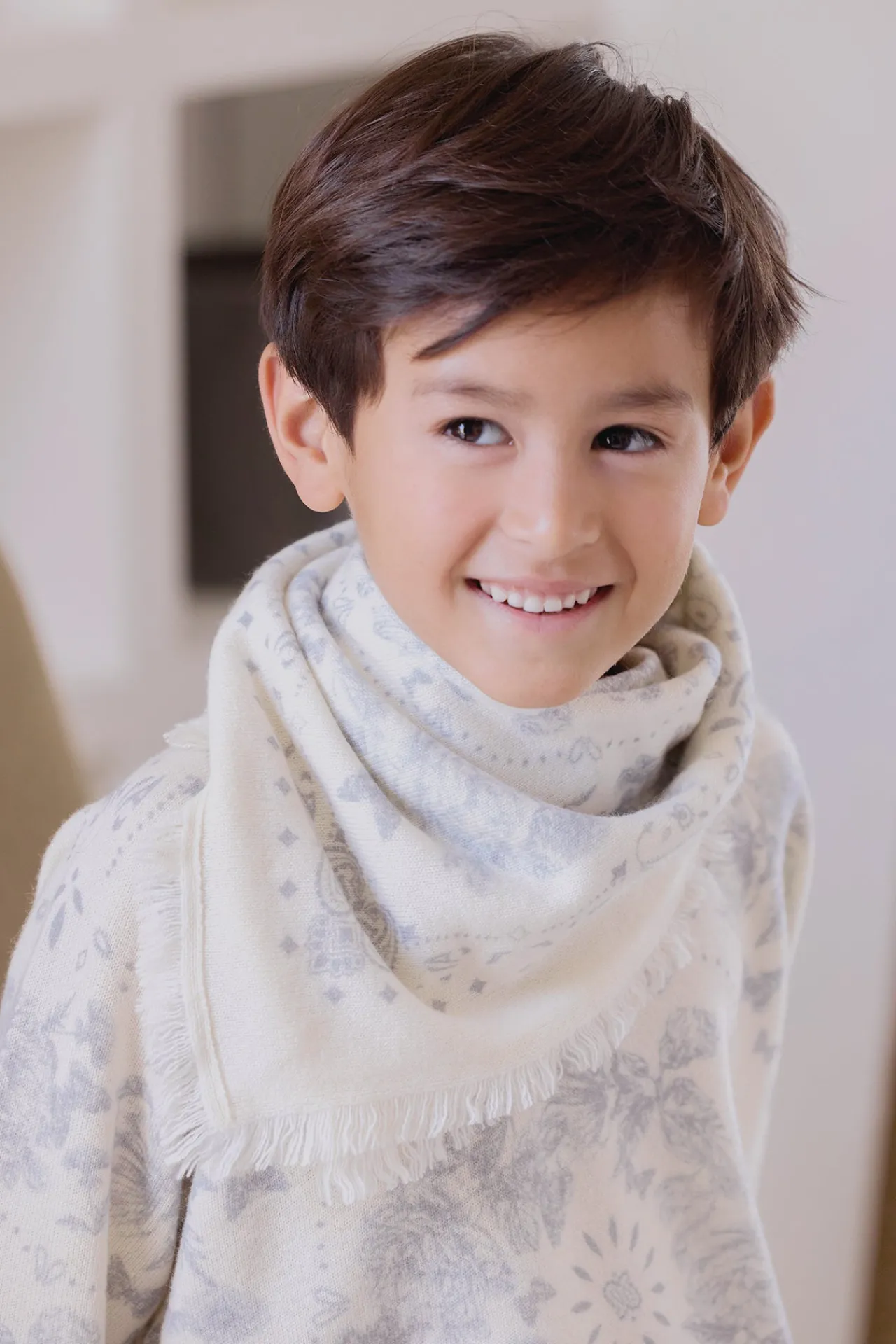 Tartine et Chocolat Petit Foulard Gris clair Kujten x|Enfant Accessoires|Accessoires