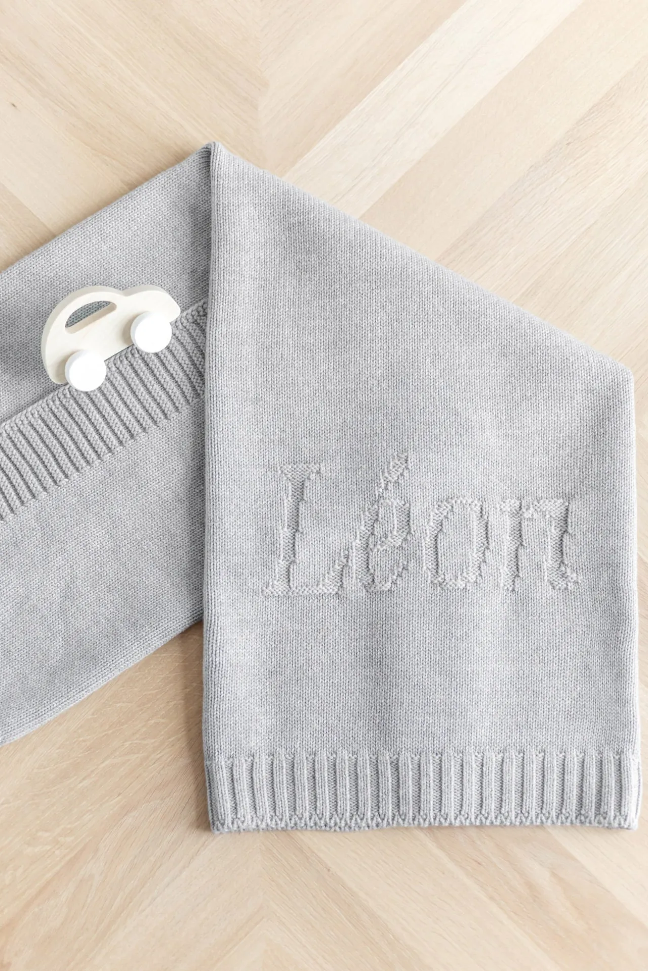 Tartine et Chocolat Plaid personnalisé Laine gris| Cadeaux Personnalisés|Plaids