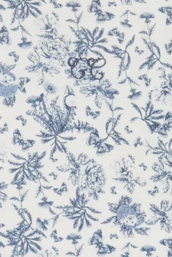 Tartine et Chocolat Plaid réversible Imprimé inspiration toile de jouy bleu| Toile De Jouy Bleu|Plaids
