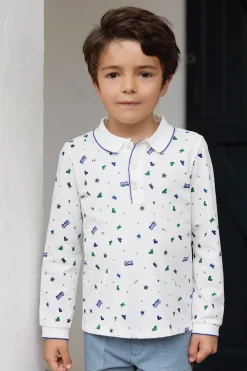 Tartine et Chocolat Polo Bleu électrique illustration pixels|Enfant T-Shirts - Polos
