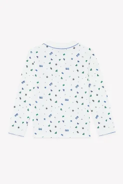 Tartine et Chocolat Polo Bleu électrique illustration pixels|Enfant T-Shirts - Polos
