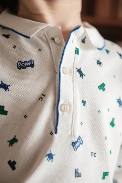 Tartine et Chocolat Polo Bleu électrique illustration pixels| T-Shirts - Polos