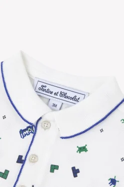 Tartine et Chocolat Polo Bleu électrique illustration pixels| T-Shirts - Polos