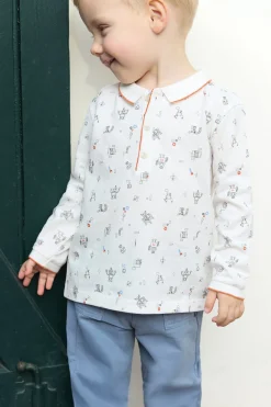 Tartine et Chocolat Polo Rouille illustration robots| T-Shirts - Polos