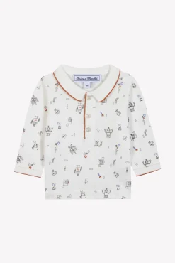 Tartine et Chocolat Polo Rouille illustration robots| T-Shirts - Polos