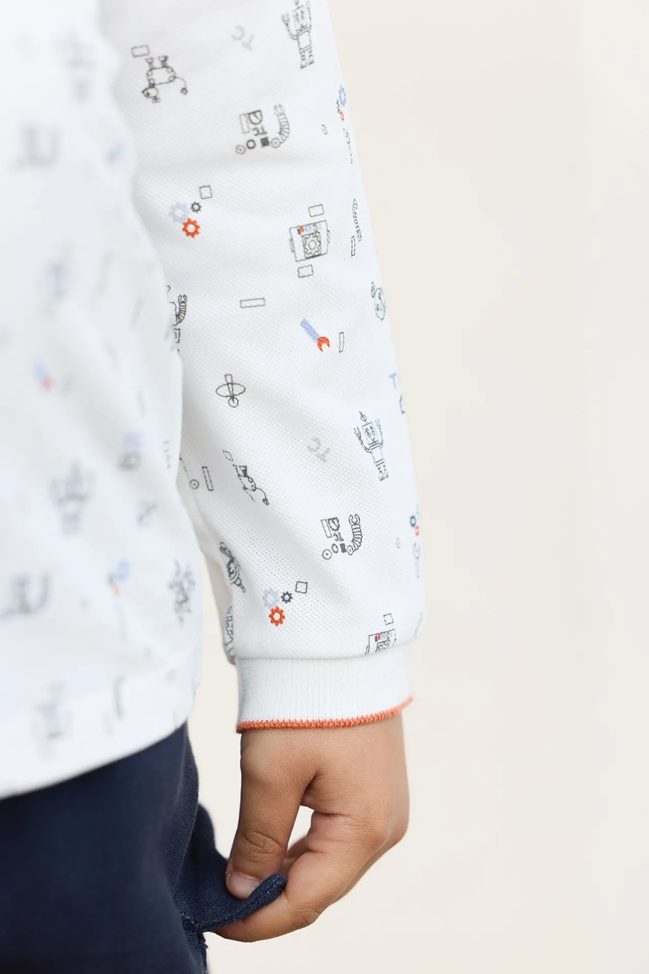 Tartine et Chocolat Polo Rouille illustration robots|Enfant T-Shirts - Polos