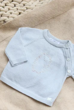 Tartine et Chocolat Pull Bleu broderie hérisson| Cardigans - Gilets