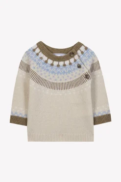 Tartine et Chocolat Pull Beige chiné motif jacquard| Pulls - Gilets - Sweats