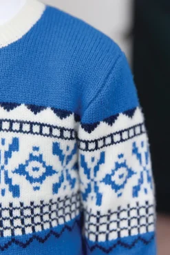 Tartine et Chocolat Pull Bleu électrique motif jacquard|Enfant Pulls - Gilets - Sweats