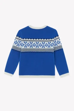 Tartine et Chocolat Pull Bleu électrique motif jacquard|Enfant Pulls - Gilets - Sweats