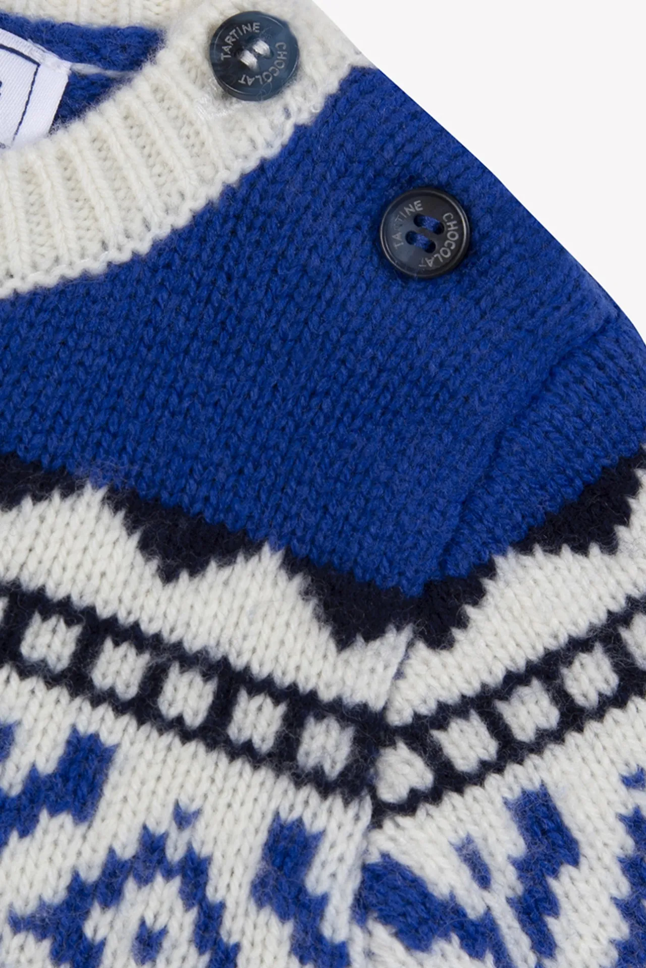 Tartine et Chocolat Pull Bleu électrique motif jacquard| Pulls - Gilets - Sweats