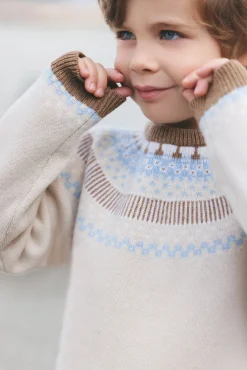 Tartine et Chocolat Pull Beige chiné motif jacquard|Enfant Pulls - Gilets - Sweats