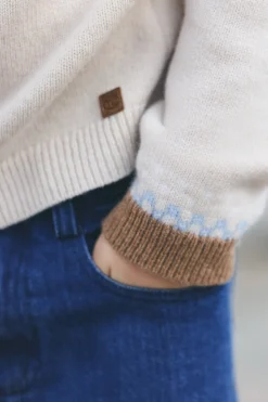 Tartine et Chocolat Pull Beige chiné motif jacquard|Enfant Pulls - Gilets - Sweats
