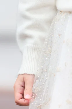 Tartine et Chocolat Pull Ecru paillettes|Enfant Cardigans - Pulls - Sweats