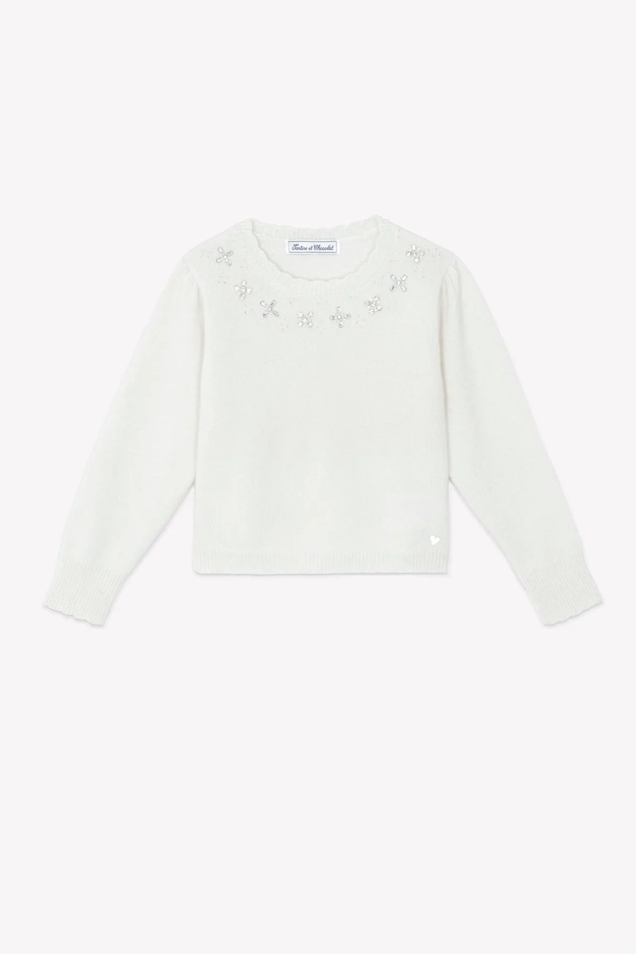 Tartine et Chocolat Pull Ecru paillettes|Enfant Cardigans - Pulls - Sweats