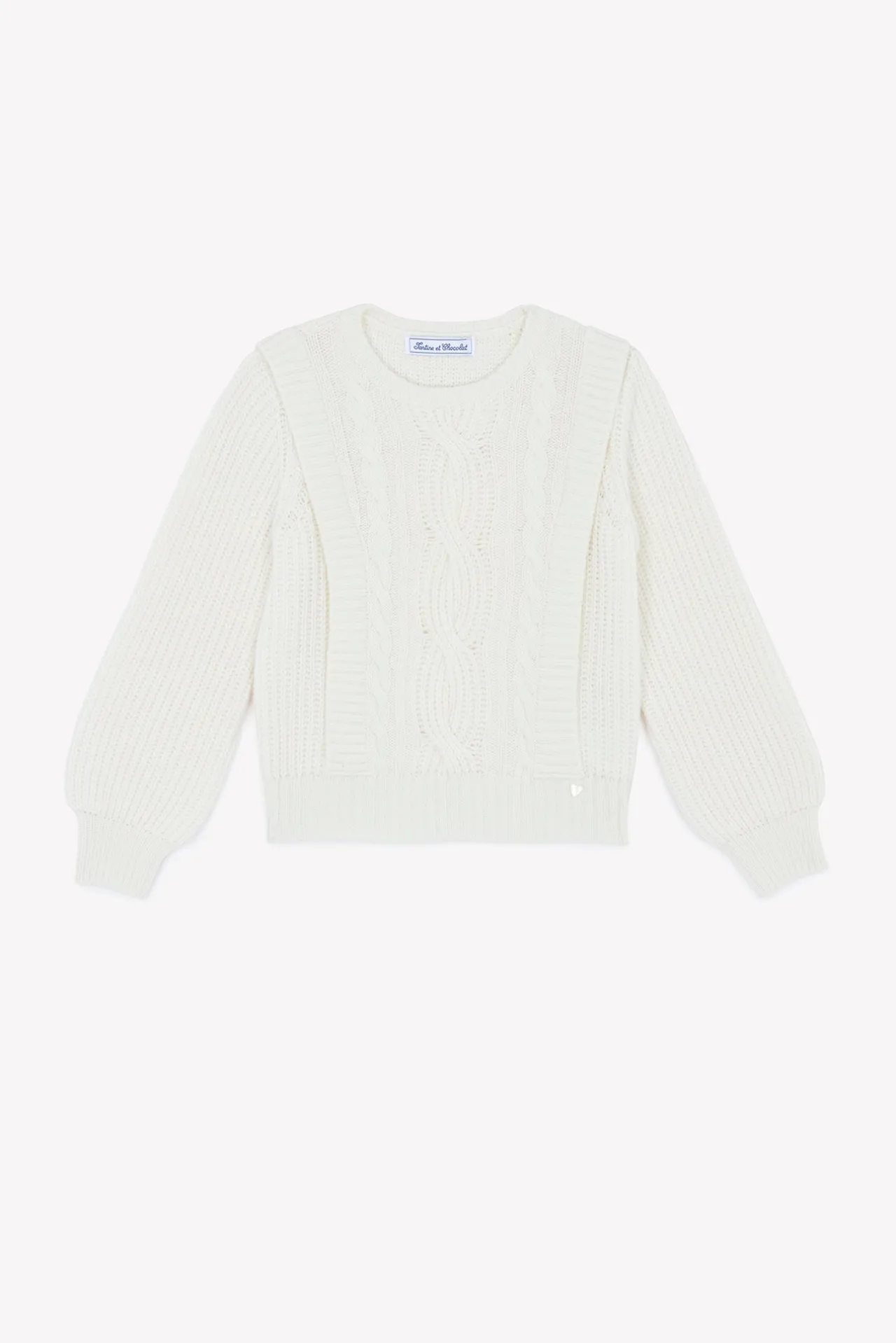 Tartine et Chocolat Pull Ecru maille torsadée|Enfant Cardigans - Pulls - Sweats