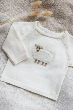 Tartine et Chocolat Pull Ecru broderie mouton| Cardigans|Cardigans - Gilets