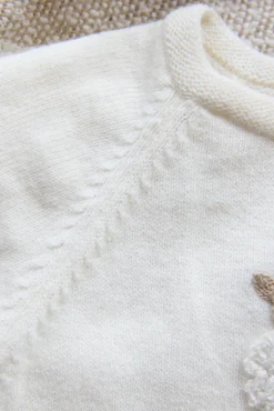 Tartine et Chocolat Pull Ecru broderie mouton| Cardigans|Cardigans - Gilets