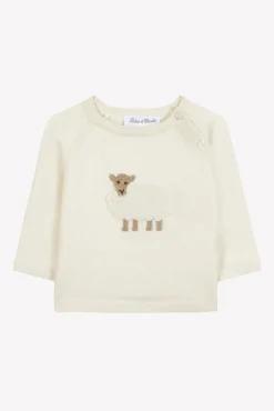 Tartine et Chocolat Pull Ecru broderie mouton| Cardigans|Cardigans - Gilets
