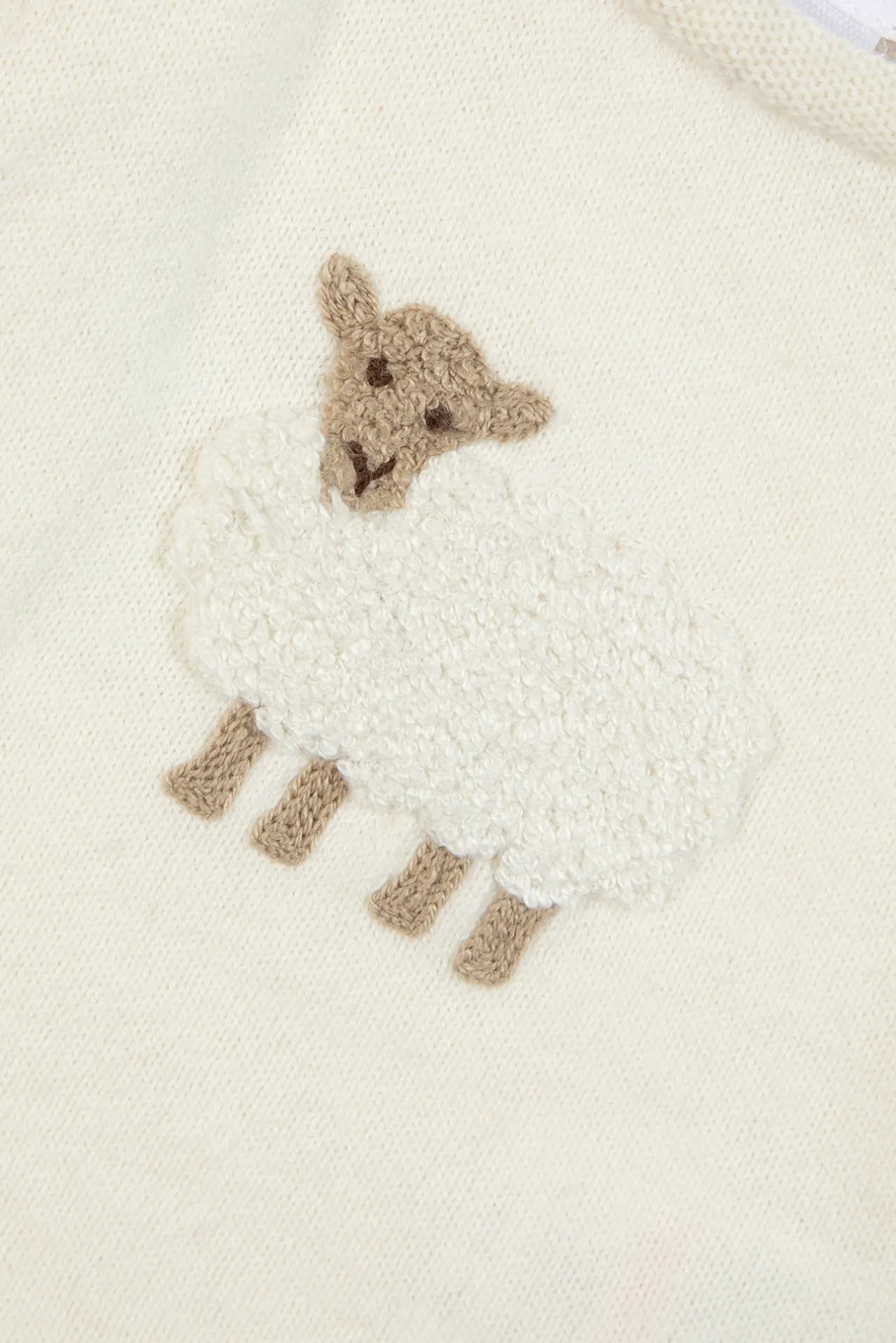 Tartine et Chocolat Pull Ecru broderie mouton| Cardigans|Cardigans - Gilets