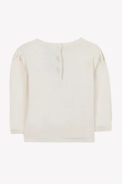 Tartine et Chocolat Pull Ecru broderie fleurs| Cardigans - Pulls - Sweats
